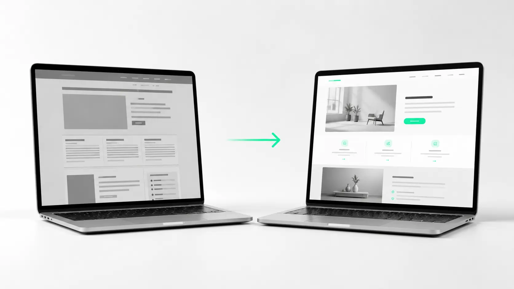 Una web anticuada que se transforma en una versión moderna y renovada: señales de que tu web está obsoleta